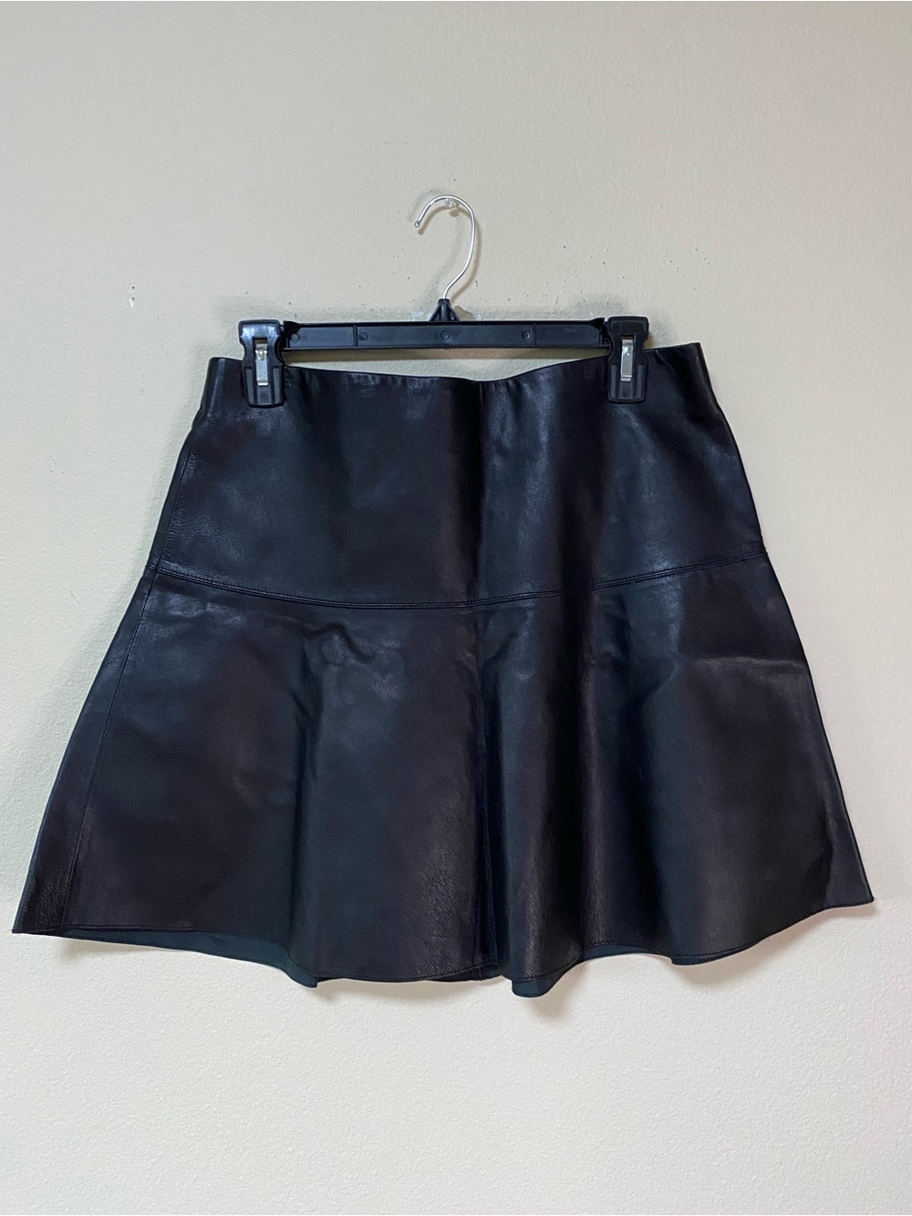 Vince Black Faux Leather Skater Skirt